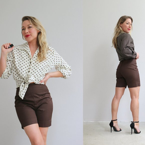 1960's Murr's Dark Shorts // Women's Size Double Extra Small to Extra Small - Picture 3 of 8